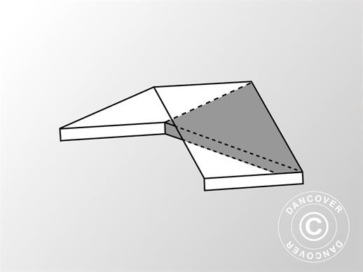 2m-Dachplanen-Endstück für SEMI PRO CombiTents®, 6x2m, PVC, Weiß/Grau