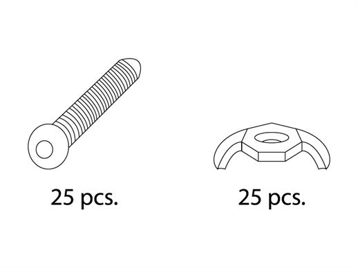 Sac comprenant des écrous à oreilles et des vis
