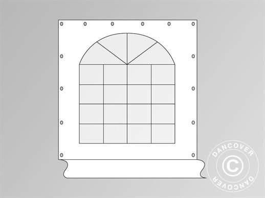 Sidevegger med vindu 2,3x2,3m for partyteltet Semi Pro 7x7m, Hvit