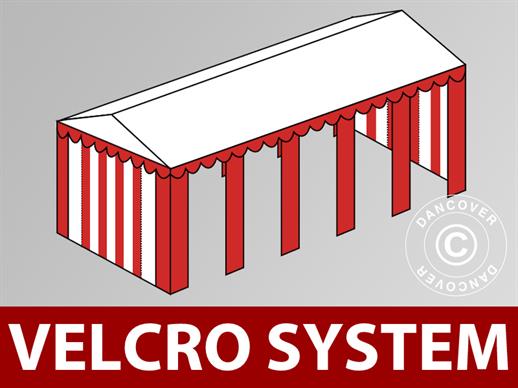 Cobertura de teto com Velcro para tenda 6x10m Exclusive, Branco/Vermelho