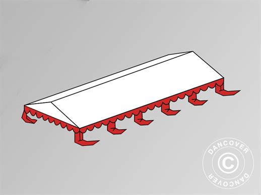 Dachplane für das Partyzelt Exclusive 6x10m PVC, Weiß/Rot