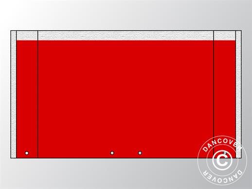 Giebelwand UNICO 3m mit breiter Tür (3x6m), Rot