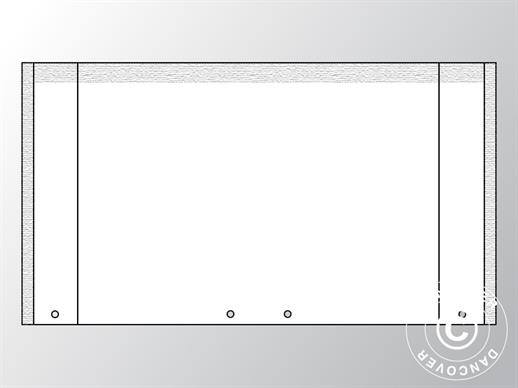 Giebelwand UNICO 3m mit breiter Tür (3x6m), Weiß