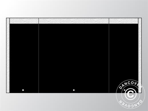Giebelwand UNICO 3m mit schmaler Tür (3x6m), Schwarz