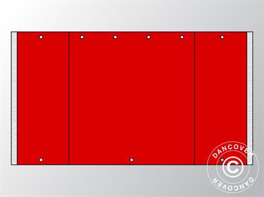 Giebelwand UNICO 3m mit schmaler Tür (3x3m), Rot