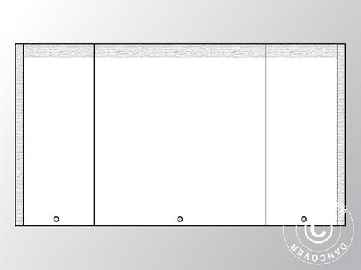 Giebelwand UNICO 3m mit schmaler Tür (3x6m), Weiß