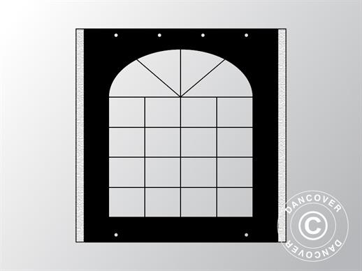 Zijwand met venster voor Partytent UNICO, PVC/Polyester, 3m, Zwart 