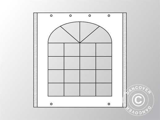 Sidovägg med fönster för Partytält UNICO, PVC/Polyester, 3m, Vit