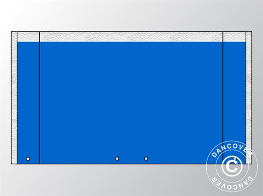 Giebelwand UNICO 4m mit breiter Tür, Blau
