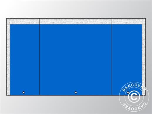 Endwall UNICO 4 m with narrow door, Blue
