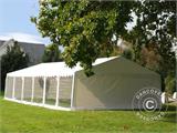 Sidewall kit with Panorama windows for marquee Exclusive, 6x12 m, White, Flame Retardant