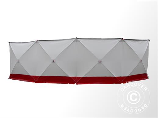 Sikringsskjerm FleXshelter PRO, 7,2x1,8m, hvit/rød