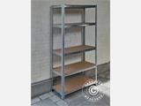 Storage Rack w/5 Shelves, 0.9x0.4x1.8 m, Steel/Wood