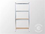 Storage Rack w/4 Shelves, 0.9x0.4x1.8 m, Silver