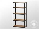 Storage Rack w/5 Shelves, 0.9x0.45x1.8 m, Black