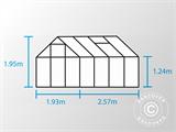 Växthus Glas Halls Popular 5m², 1,93x2,57x1,95m, Aluminium