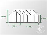 Greenhouse Glass Halls Popular 6.2 m², 1.93x3.19x1.95 m, Green