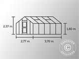 Greenhouse Polycarbonate Juliana Junior 9.9 m², 2.77x3.70x2.57 m, Aluminium