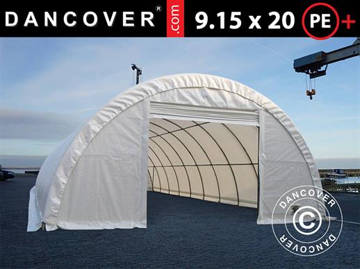 Arched storage tent 9.15x20x4.5 m PE, White