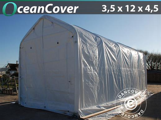 Boat shelter Oceancover 3.5x12x3.5x4.5 m, White