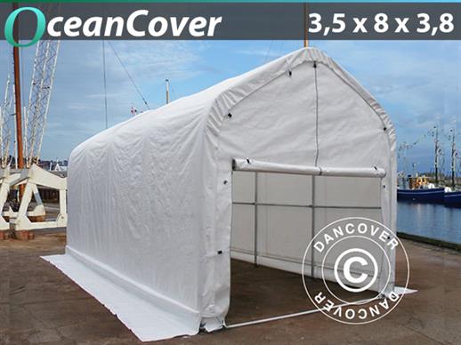 Tente de stockage pour bateau Oceancover 3,5x8x3x3,8m, Blanc