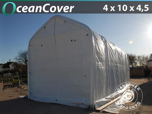 Bådtelt Oceancover 4x10x3,5x4,5m, Hvid