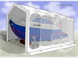 Tente de stockage pour bateau Oceancover 4x10x3,5x4,5m, Blanc