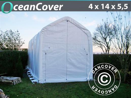 Tente d' Bateaux Oceancover 4x14x4,5x5,5m, Blanc