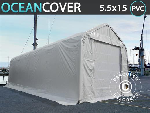 Namiot magazynowy Oceancover 5,5x15x4,1x5,3m, PCV, Biały