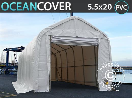 Namiot magazynowy Oceancover 5,5x20x4,1x5,3m, PCV, Biały