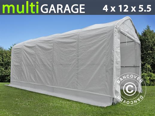 Tente de Stockage multiGarage 4x12x4,5x5,5m, Blanc
