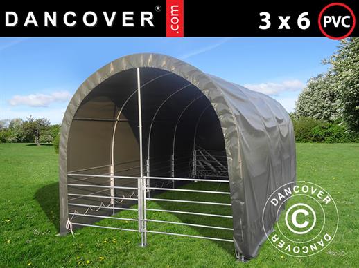 Livestock shelter 3x6x2.8 m, PVC, Green