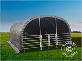 Livestock shelter 4x6x2.4 m, PVC, Green