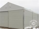 Hangar de stockage industriel Alu 10x10x4,52m avec porte coulissante, PVC/métal, blanc