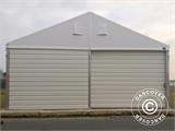 Hangar de stockage industriel Alu 20x30x8,04m avec porte coulissante, PVC/métal, blanc