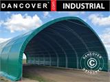 Tente de stockage/tunnel agricole 10x15x5,54m avec porte coulissante, PVC, Vert