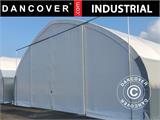 Tente de stockage/tunnel agricole 12x16x5,88m avec porte coulissante, PVC, Blanc/Gris