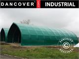 Tente de stockage/tunnel agricole 12x16x5,88m avec porte coulissante, PVC, Vert