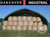Storage shelter/arched tent 12x16x5.88 m w/sliding gate, PVC, Green