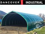 Tenda galpão/armazém agrícola 15x15x7,42m c/portão deslizante, PVC, Verde