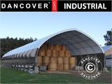 Tente de stockage/tunnel agricole 8x15x4,33m, PVC, Blanc/Gris