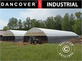 Storage shelter/arched tent 9x15x4.42 m, PVC, White/Grey
