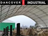 Tente de stockage/tunnel agricole 9x15x4,42m, PVC, Blanc/Gris