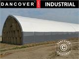 Tente de stockage/tunnel agricole 10x15x5,54m, PVC, Blanc/Gris