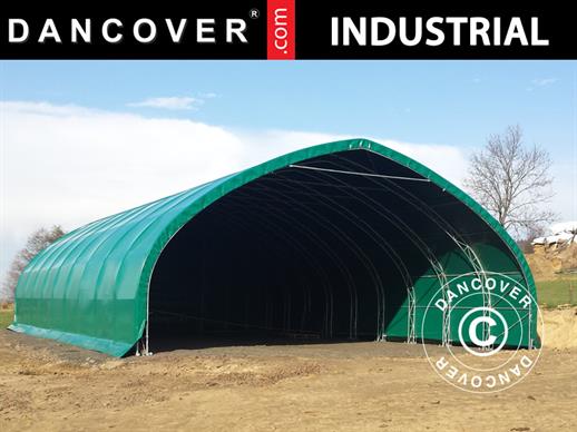 Tente de stockage/tunnel agricole 15x15x7,42m, PVC, Vert