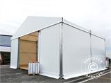 Industrial storage shelter Steel 12x12x6.18 m w/sliding gate, PVC, White