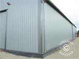 Industrial storage shelter Steel 10x10x4.88 m w/sliding gate, Metal, Grey