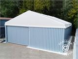 Industrielle Lagerhalle Steel 10x10x5,8m mit Schiebetor, PVC/Metall, weiß/grau