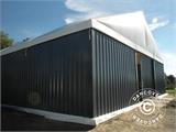 Átrio de armazenamento industrial Steel de 15x15x6,73m c/portão deslizante, PVC/Metal, Branco/Cinza