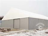 Industrial storage shelter Steel 15x15x6.73 m w/sliding gate, PVC/Metal, White/Grey
